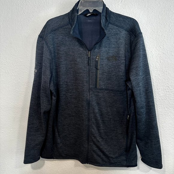 North Face Full Zip Sweatshirt Slate Gray Blue Zip Pockets EUC Mens Size Large - Picture 1 of 8
